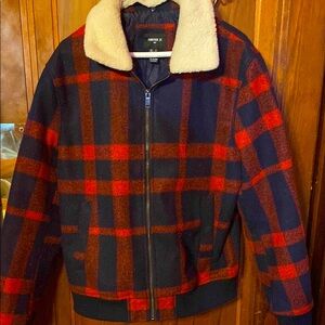 Forever 21 Red and Black Plaid Jacket